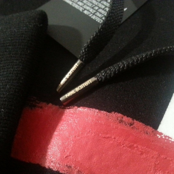 NEIL BARRETT Crossed Out Bolt Hoodie B R & W - Picture 10 of 10